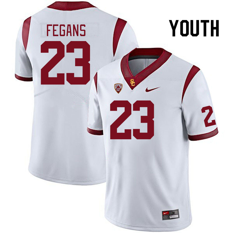Youth #23 Tre'Quon Fegans USC Trojans College Football Jerseys Stitched Sale-White - Click Image to Close